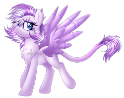 Size: 1296x1020 | Tagged: safe, artist:kimmyartmlp, oc, oc only, oc:snowbird, pegasus, pony, chest fluff, female, leonine tail, pegasus oc, simple background, solo, spread wings, tail, transparent background, wings