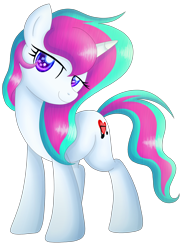 Size: 2148x2951 | Tagged: safe, artist:kimmyartmlp, oc, oc only, oc:heartcrace, pony, unicorn, female, full body, high res, horn, lidded eyes, mare, simple background, smiling, solo, standing, tail, three quarter view, transparent background, two toned mane, two toned tail, unicorn oc