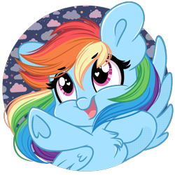 Size: 2000x2000 | Tagged: safe, artist:emberslament, rainbow dash, pegasus, pony, g4, chest fluff, cute, eyebrows, eyebrows visible through hair, eyelashes, female, heart, heart eyes, high res, hoof heart, icon, looking up, mare, open mouth, open smile, simple background, smiling, solo, transparent background, underhoof, wingding eyes