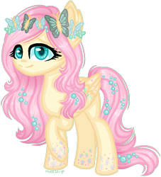 Size: 725x798 | Tagged: safe, artist:fantarianna, fluttershy, pegasus, pony, g4, eyelashes, female, mare, raised hoof, simple background, smiling, transparent background, wings