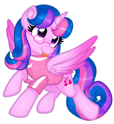 Size: 717x777 | Tagged: safe, artist:rainbow eevee, oc, oc only, oc:hsu amity, alicorn, pony, 2023 community collab, derpibooru community collaboration, :p, beautiful, clothes, colored wings, colored wingtips, cute, daaaaaaaaaaaw, female, glasses, looking up, purple eyes, shirt, simple background, solo, spread wings, tongue out, transparent background, two toned mane, wings
