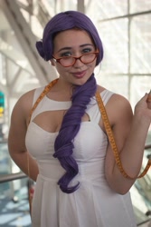 Size: 3162x4743 | Tagged: safe, artist:autumns-snow, rarity, human, g4, anime expo, anime expo 2012, clothes, cosplay, costume, glasses, irl, irl human, measuring tape, photo, rarity's glasses
