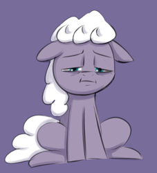 Size: 1228x1354 | Tagged: safe, artist:heretichesh, oc, oc only, oc:alabaster, earth pony, pony, :i, colored, eyebrows, floppy ears, frown, lidded eyes, looking down, male, sad, simple background, sitting, sketch, solo, stallion
