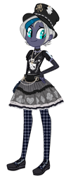Size: 549x1326 | Tagged: safe, artist:kellysweet1, oc, oc only, oc:elizabat stormfeather, equestria girls, g4, belt, choker, clothes, equestria girls-ified, evening gloves, female, flats, gloves, goth, hat, jewelry, long gloves, necklace, shirt, shoes, simple background, skirt, socks, solo, spiked choker, stockings, t-shirt, thigh highs, top hat, transparent background
