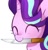 Size: 524x541 | Tagged: safe, artist:maren, starlight glimmer, pony, unicorn, g4, bust, cropped, cute, eyes closed, female, glimmerbetes, knife, mare, mouth hold, peace was never an option, simple background, smiling, solo, subversive kawaii, this will end in gulag, weapons-grade cute, white background