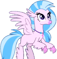 Size: 322x332 | Tagged: safe, edit, edited screencap, screencap, silverstream, classical hippogriff, hippogriff, g4, uprooted, background removed, female, flying, looking right, mare, pink skin, png, simple background, solo, transparent background