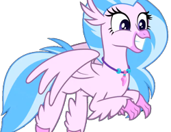 Size: 1161x898 | Tagged: safe, edit, edited screencap, screencap, silverstream, classical hippogriff, hippogriff, g4, uprooted, background removed, female, flying, grin, happy, looking right, mare, pink skin, png, simple background, smiling, solo, transparent background