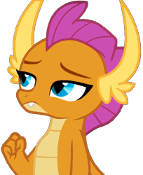 Size: 628x769 | Tagged: safe, screencap, smolder, dragon, g4, sweet and smoky, background removed, female, frown, lidded eyes, png, simple background, solo, transparent background