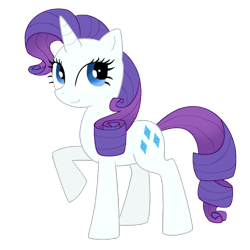 Size: 826x826 | Tagged: safe, artist:shira-hedgie, rarity, pony, unicorn, g4, 2012, female, looking sideways, mare, old art, raised hoof, simple background, smiling, solo, transparent background
