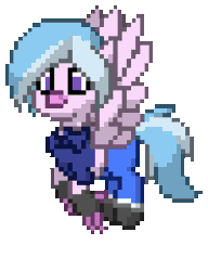 Size: 736x960 | Tagged: safe, artist:gloomy brony, silverstream, hippogriff, pony, pony town, g4, angel (kof), animated, clothes, cosplay, costume, female, gif, king of fighters, pixel art, simple background, solo, transparent background