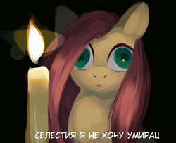 Size: 1520x1242 | Tagged: safe, artist:some_ponu, fluttershy, pegasus, pony, g4, candle, creepy, cyrillic, derp, meme, open mouth, ponified, ponified meme, russian, solo, translated in the comments, wide eyes
