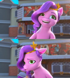 Size: 1600x1795 | Tagged: safe, screencap, pipp petals, pegasus, pony, ali-conned, g5, my little pony: make your mark, my little pony: make your mark chapter 2, spoiler:g5, spoiler:my little pony: make your mark chapter 2, spoiler:mymc02e04, female, pipp petals is best facemaker, reaction image, smoothie, solo