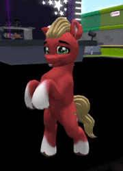 Size: 220x305 | Tagged: safe, sprout cloverleaf, earth pony, pony, g5, 3d, :p, animated, bipedal, dancing, ears, floppy ears, i watch it for the ears, male, second life, solo, stallion, standing on two hooves, tongue out