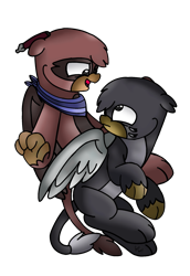 Size: 1465x2125 | Tagged: safe, artist:beesmeliss, oc, oc:gershon, oc:gregory, griffon, male, simple background, transparent background