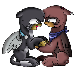 Size: 2072x1858 | Tagged: safe, artist:beesmeliss, oc, oc:gershon, oc:gregory, griffon, male, simple background, transparent background