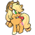 Size: 1060x1060 | Tagged: safe, artist:cutiesparke, applejack, earth pony, pony, g4, alternate design, alternate hairstyle, applejack's hat, bow, chest fluff, cowboy hat, cute, ear fluff, female, fluffy, gradient hair, hat, jackabetes, raised hoof, simple background, sock, solo, tail, tail bow, transparent background