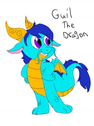 Size: 1280x1707 | Tagged: safe, oc, oc only, oc:guil the dragon, dragon, g5, character design, g5 oc, original character do not steal, simple background, solo, white background