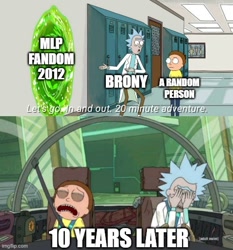 Size: 500x536 | Tagged: safe, editor:pony-berserker, human, 20 minute adventure, barely pony related, meme, meta, morty smith, portal, rick and morty, rick sanchez