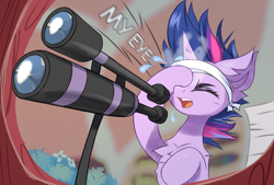 Size: 4096x2769 | Tagged: safe, artist:jfrxd, twilight sparkle, pony, unicorn, g4, it's about time, chest fluff, future twilight, golden oaks library, high res, pain, solo, telescope, unicorn twilight