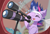 Size: 4096x2769 | Tagged: safe, artist:jfrxd, twilight sparkle, pony, unicorn, g4, it's about time, my little pony: friendship is magic, chest fluff, future twilight, golden oaks library, high res, pain, solo, telescope, unicorn twilight