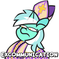 Size: 3816x3812 | Tagged: safe, artist:threetwotwo32232, lyra heartstrings, pony, unicorn, g4, female, high res, mare, pope, religion, simple background, solo, transparent background