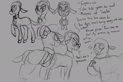 Size: 1800x1200 | Tagged: safe, artist:thescornfulreptilian, oc, oc:lily, sheep, them's fightin' herds, community related, male, ram, sketch, text