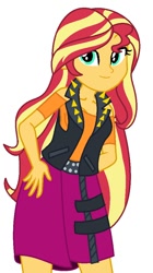Size: 544x972 | Tagged: safe, artist:robertsonskywa1, sunset shimmer, human, equestria girls, g4, my little pony equestria girls: better together, alternate hairstyle, clothes, female, hand on hip, jewelry, regalia, simple background, solo, white background