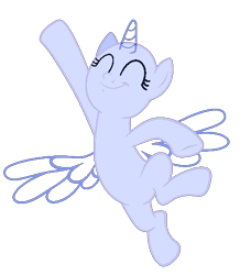 Size: 456x523 | Tagged: safe, artist:lilith1light, oc, oc only, alicorn, pony, alicorn oc, bald, base, cheering, eyelashes, eyes closed, female, horn, mare, simple background, smiling, solo, transparent background, wings