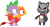 Size: 3554x1925 | Tagged: safe, artist:porygon2z, spike, oc, oc:heatwave, dragon, griffon, titan, g4, chickub, collar, crossover, griffon oc, king clawthorne, male, mask, pet tag, porygon2z's trio, show accurate, simple background, the owl house, transparent background, trio, trio male