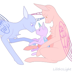Size: 2000x2000 | Tagged: safe, artist:lilith1light, oc, oc only, alicorn, pony, alicorn oc, base, female, high res, holding a pony, horn, mare, raised hoof, simple background, smiling, transparent background, wings