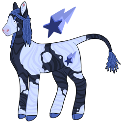 Size: 1280x1283 | Tagged: safe, artist:s0ftserve, oc, oc:moon racer, hybrid, zony, cloven hooves, magical lesbian spawn, offspring, parent:night glider, parent:zecora, simple background, solo, transparent background