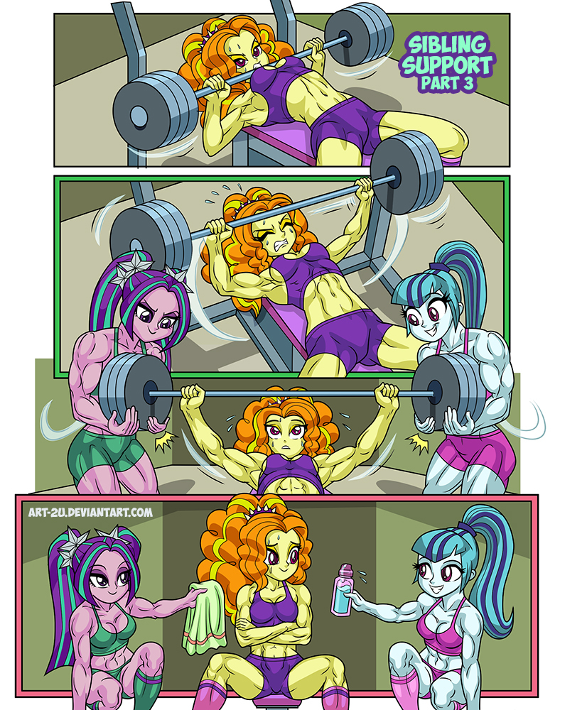 2288277 - safe, artist:armredwings, artist:bredgroup, artist:sirvalter,  bulk biceps, rainbow dash, snails, sunset shimmer, comic:eg rpg lootbattle  royal, equestria girls, g4, atreus, comic, crossover, female, god of war,  kratos, metal gear, metal gear