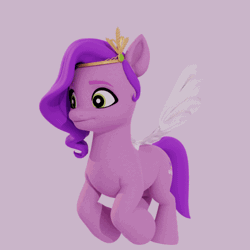Size: 500x500 | Tagged: safe, artist:spreadwing454, pipp petals, pegasus, pony, g5, 3d, animated, blender, blinking, colored wings, eyebrows, female, flapping wings, flying, gif, mare, simple background, solo, white background, wings