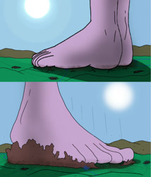 Size: 1280x1493 | Tagged: safe, artist:az12lol, twilight sparkle, alicorn, anthro, plantigrade anthro, g4, barefoot, feet, female, fetish, foot fetish, foot focus, giantess, goddess, macro, mare, mega giant, offscreen character, offscreen female, story included, twilight sparkle (alicorn)