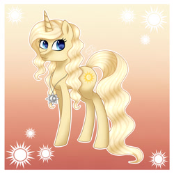 Size: 1280x1280 | Tagged: safe, artist:cindystarlight, oc, oc:sandy sunny, pony, unicorn, female, mare, solo