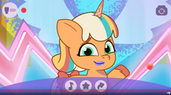 Size: 1510x848 | Tagged: safe, screencap, peach fizz, pony, unicorn, g5, my little pony: tell your tale, pippsqueaks forever, spoiler:g5, spoiler:my little pony: tell your tale, spoiler:tyts01e28, cropped, female, filly, foal, pippsqueaks