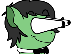 Size: 1200x900 | Tagged: safe, artist:illuminartist, oc, oc only, oc:filly anon, earth pony, pony, bowtie, female, filly, pepe the frog, reaction image, simple background, solo, transparent background