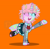 Size: 5400x5300 | Tagged: safe, artist:milkyboo898, oc, oc only, oc:fresh paint, pony, unicorn, anime, clothes, costume, halloween, halloween costume, holiday, mina ashido, my hero academia, orange background, simple background, solo