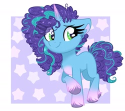 Size: 2217x1966 | Tagged: safe, artist:lbrcloud, misty brightdawn, pony, unicorn, g5, abstract background, cornrows, solo