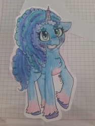 Size: 1536x2048 | Tagged: safe, artist:lobi525, misty brightdawn, pony, unicorn, g5, spoiler:g5, graph paper, solo, traditional art