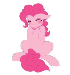 Size: 9000x9700 | Tagged: safe, artist:ginnythequeen, pinkie pie, earth pony, pony, g4, :p, blushing, eyes closed, simple background, sitting, solo, tongue out, transparent background