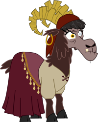 Size: 2327x2903 | Tagged: safe, artist:shadymeadow, oc, oc:malacabrulla, goat, clothes, cloven hooves, dress, ear piercing, earring, high res, jewelry, oc villain, piercing, simple background, solo, transparent background