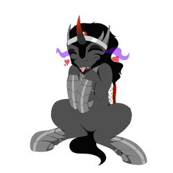 Size: 9000x9000 | Tagged: safe, artist:ginnythequeen, king sombra, pony, unicorn, g4, :p, cute, heart, male, simple background, solo, sombradorable, stallion, tongue out, transparent background