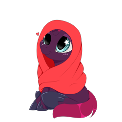 Size: 9000x9000 | Tagged: safe, artist:ginnythequeen, tempest shadow, pony, unicorn, g4, blanket, blushing, cute, daaaaaaaaaaaw, female, heart, mare, simple background, solo, starry eyes, tempestbetes, transparent background, wingding eyes