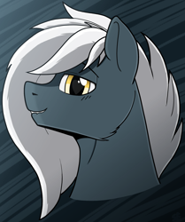 Size: 1617x1931 | Tagged: safe, artist:sefastpone, oc, oc only, oc:tempest streamrider, pony, abstract background, bust, digital art, lip bite, looking at you, male, portrait, raffle prize, stallion