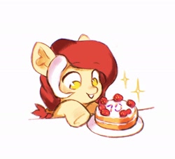 Size: 2048x1853 | Tagged: safe, artist:dearmary, part of a set, oc, oc only, pony, cake, commission, food, simple background, solo, white background, ych result