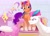 Size: 2328x1695 | Tagged: safe, artist:aztrial, pipp petals, sunny starscout, zipp storm, earth pony, pegasus, pony, g5, my little pony: make your mark, my little pony: make your mark chapter 2, portrait of a princess, faic, female, gritted teeth, hmm, looking at each other, looking at someone, mare, markings, pipp petals is best facemaker, question mark, royal sisters (g5), scene interpretation, siblings, sisters, teeth, trio, unshorn fetlocks