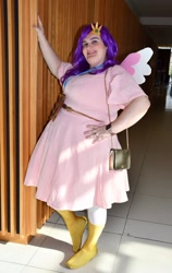 Size: 1176x1865 | Tagged: safe, pipp petals, human, uk ponycon, g5, adipipp, bbw, clothes, cosplay, costume, fat, irl, irl human, photo, wings