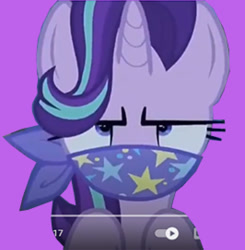 Size: 532x542 | Tagged: safe, alternate version, artist:darlycatmake, starlight glimmer, pony, unicorn, g4, road to friendship, angry, bored, cloth gag, gag, over the nose gag, scarf gag, starlight glimmer is not amused, starlight's gag, unamused, unhappy, unimpressed