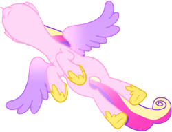 Size: 1496x1145 | Tagged: safe, edit, edited screencap, editor:mrtoonlover83, screencap, princess cadance, alicorn, pony, g4, my little pony: friendship is magic, three's a crowd, background removed, belly, female, flying, from below, hoof shoes, mare, not a vector, princess shoes, simple background, slender, solo, spread wings, tail, thin, transparent background, windswept mane, windswept tail, wings